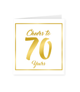 Kaart 70 Jaar Goud Wit 15cm